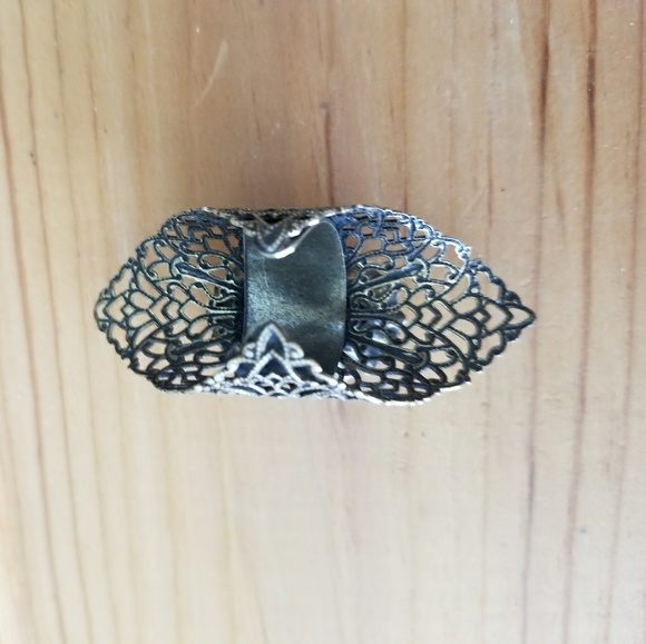 Victorian Filigree Jelly Cabachon Finger Ring Wow! - Picture 4 of 4